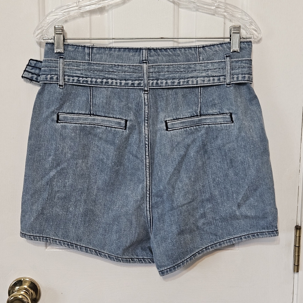 NWT Express Women's Blue Shortie Super High Rise Denim Shorts Size 8 - Picture 6 of 8